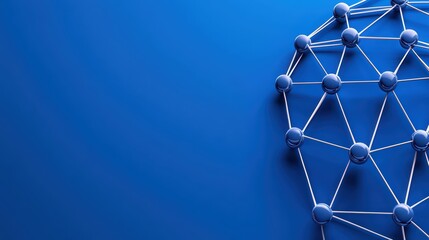 Poster - Abstract Network Structure on Blue Background for Technology Concepts