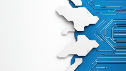 Poster - Abstract Technology Background with Circuit Board Elements and Blue
