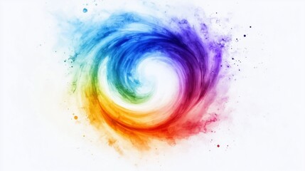 Poster - A swirling spiral of colorful light creates a fractal pattern