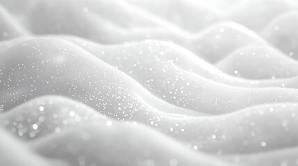 Poster - Abstract waves of white texture shimmer with sparkles, creating a peaceful and elegant visual experience in a minimalist space