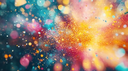 Poster - A stunning burst of colorful confetti creates a joyful atmosphere during a festive event, capturing the excitement and energy of celebration