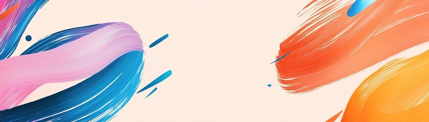 Poster - Bold abstract brushstrokes create a vibrant and playful backdrop with ample blank space for text overlay in a creative design