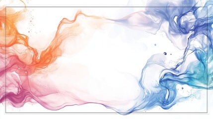 Poster - Colorful smoke swirls in abstract waves, creating a vibrant pattern of light and color