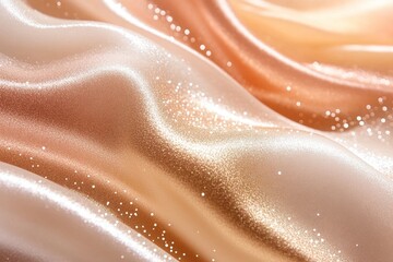 Poster - Luxurious abstract background featuring shimmering metallic tones of gold and rose gold with sparkling light reflections and a gradient area for text overlay