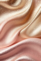 Poster - Luxurious abstract background showcasing shimmering metallic powder in elegant gold and rose gold tones with sparkling soft light reflections