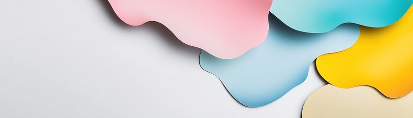 Poster - colorful abstract swatches create a modern artistic background with vibrant shades and soft shadows,