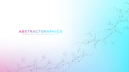 Wall Mural - modern abstract molecules structure for science or medical background. dna helix or atom visualizati