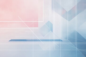 Poster - Minimalist blueprint style background featuring abstract line art and geometric shapes suitable for modern design projects and presentations
