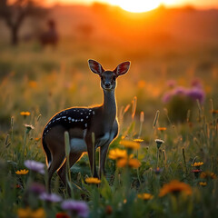 An elegant Dik-dik in beautiful nature background.