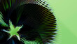 © Connect Images - Abstract digital art with black spiky shapes radiating from a central point on a gradient green background