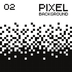 Wall Mural - minimalistic pixelated black and white background with a smooth gradient transition placed verticall