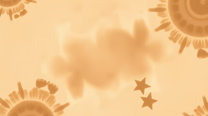 Poster - Natural Earth Tones Tie Dye Stars Background with Browns and Beiges in a Professional Aesthetic