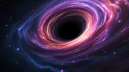 Wall Mural - Cosmic Black Hole with Colorful Swirls