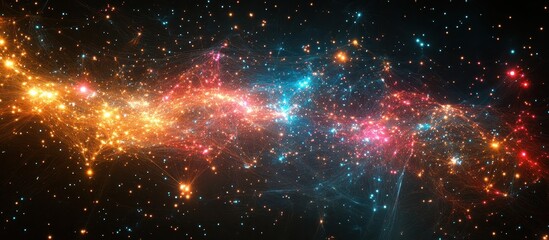 Wall Mural - Stunning Cosmic Nebula with Vibrant Colors and Twinkling Stars in Deep Space Captured in High Resolution for Astronomy Enthusiasts