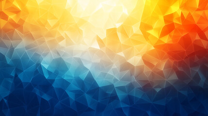 Vibrant abstract background featuring layered blue, orange, and yellow polygons, creating dynamic and energetic visual effect. Perfect for modern design projects