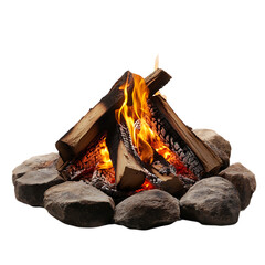 burning campfire wood fire flames night rocks cozy warmth outdoor nature log hot red heat glow dark
