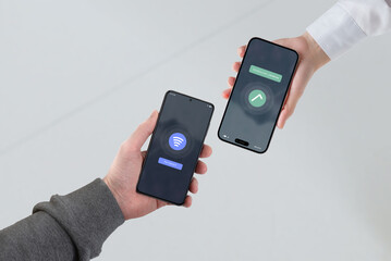 smartphone initiating a payment to another smartphone functioning as a pos terminal, demonstrating t