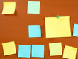 © Vectplus - Colorful Sticky Notes on Brown Workspace