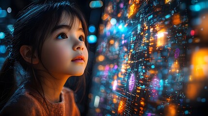 Poster - vibrant digital interface showcasing global cultural connections in a learning environment