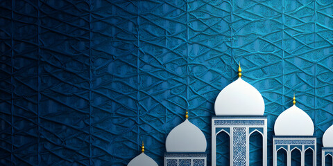 Wall Mural - Luxury ramadan background with blueish arabesque pattern arabic islamic east style. Decorative design for print, poster, cover, brochure, flyer, banner.