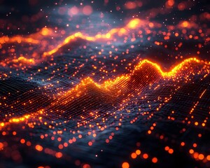 Poster - futuristic financial ecosystem with glowing energy lines connecting thriving investments and savings