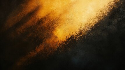 Wall Mural - Golden Light Rays on Dark Textured Background for Art and Design