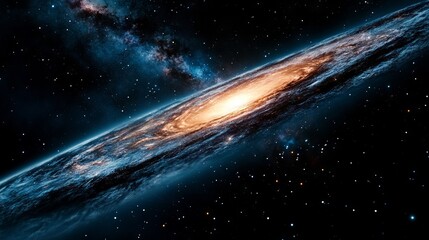 Wall Mural - a spiral galaxy in the middle of the night sky