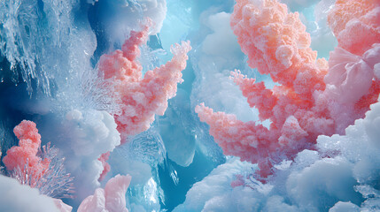 Wall Mural - coral reef in blue water