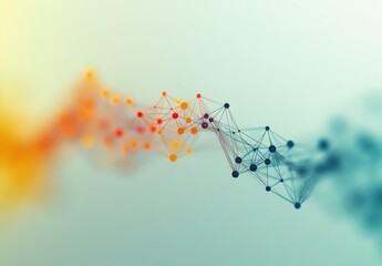 Poster - Abstract Digital Network Connection on Soft Background Representing Technology, Data Flow, and Modern Communication Channels in Vibrant Colors