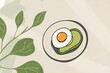 © ADDICTIVE STOCK - Minimalist illustration of a breakfast with avocado and egg on a plate