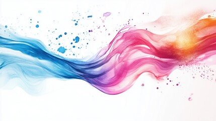 Poster - Abstract colorful waves design with flowing blue lines