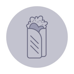 Poster - Shawarma line icon. Doner with meat, kebab in lavash outline sign. Fast food, snack, cafe concept. Vector illustration, symbol element for web design and apps