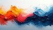 © Zurel - Vibrant abstract painting with flowing colors of orange, red, pink, and blue on a clean layout ideal for an artist. Generative AI