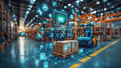 Poster - Digital Supply Chain Management in a Modern Warehouse with Advanced Technology and Automated Forklift for Efficient Logistics Operations