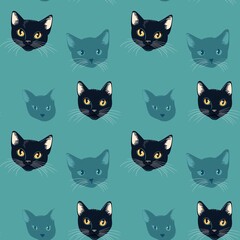 Wall Mural - cat graphic seamless pattern