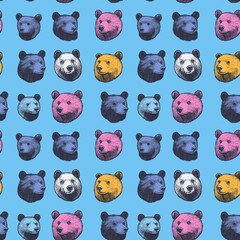 Wall Mural - bear graphic seamless pattern