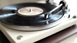 © Zurel - Close-up of a vintage record player spinning a vinyl record in a cozy room setting. Generative AI