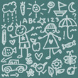 © Handini_Atmodiwiryo - Hand drawn doodle set of children and symbols. vector illustration