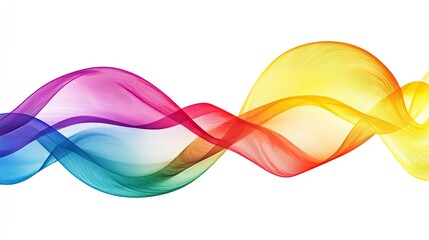 Aufkleber - flowing waves of color in vibrant shades of purple, pink, blue, green, and yellow creating a modern 
