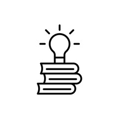 Poster - Creative book outline icons, minimalist vector illustration ,simple transparent graphic element .Isolated on white background