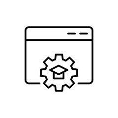Poster - Interactive learning outline icons, minimalist vector illustration ,simple transparent graphic element .Isolated on white background
