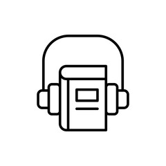Poster - Audio book outline icons, minimalist vector illustration ,simple transparent graphic element .Isolated on white background