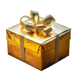 Wall Mural - Golden present gift box