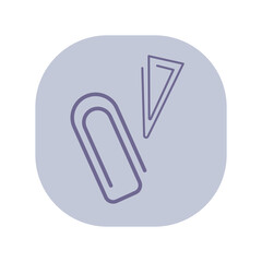 Poster - Paper-fasteners line icon. Metal paper clip, clinch outline sign. Stationery, paperwork, school concept. Vector illustration, symbol element for web design and apps