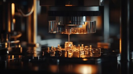 Poster - Robotic arm with high precision is placing a small component onto a circuit board, showcasing the automation and delicate operations within advanced manufacturing processes