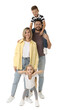 © New Africa - Happy parents and their children on white background