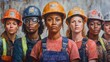 © Werckmeister - a realistic painting of a multicultural construction women