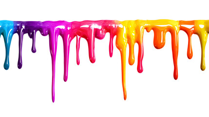 Wall Mural - colorful paint dripping isolated on white