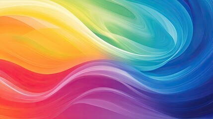 Aufkleber - Vibrant Abstract Waves in Rainbow Colors Creating a Sense of Fluidity and Movement in an Artistic Background for Creative Design and Visualization