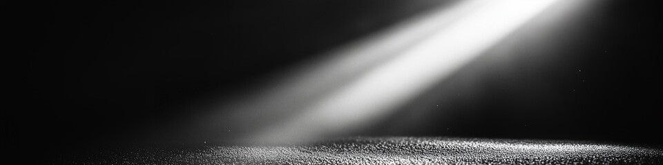 Poster - Light beam shining through dark background with soft light creating a mesmerizing abstract scene